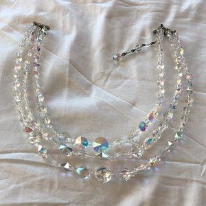 Glam to the Max!! Vintage Crystal Multi Strand Necklace